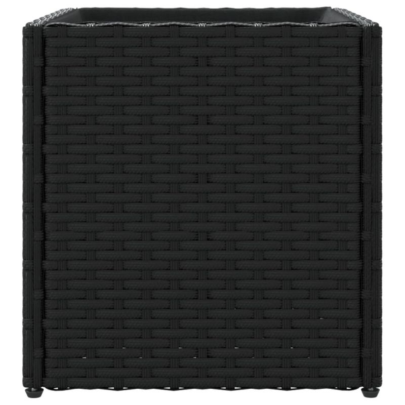 vidaXL dārza puķu kastes, 2 gab., melnas, 36x30x32 cm, PE rotangpalma