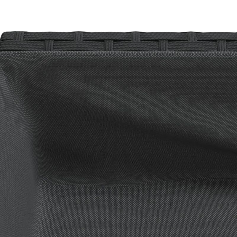 vidaXL dārza puķu kaste ar plauktu, PE rotangpalma, melna