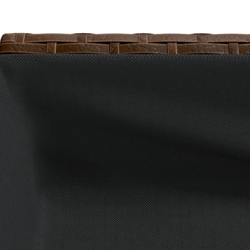 vidaXL dārza puķu kaste ar plauktu, PE rotangpalma, brūna