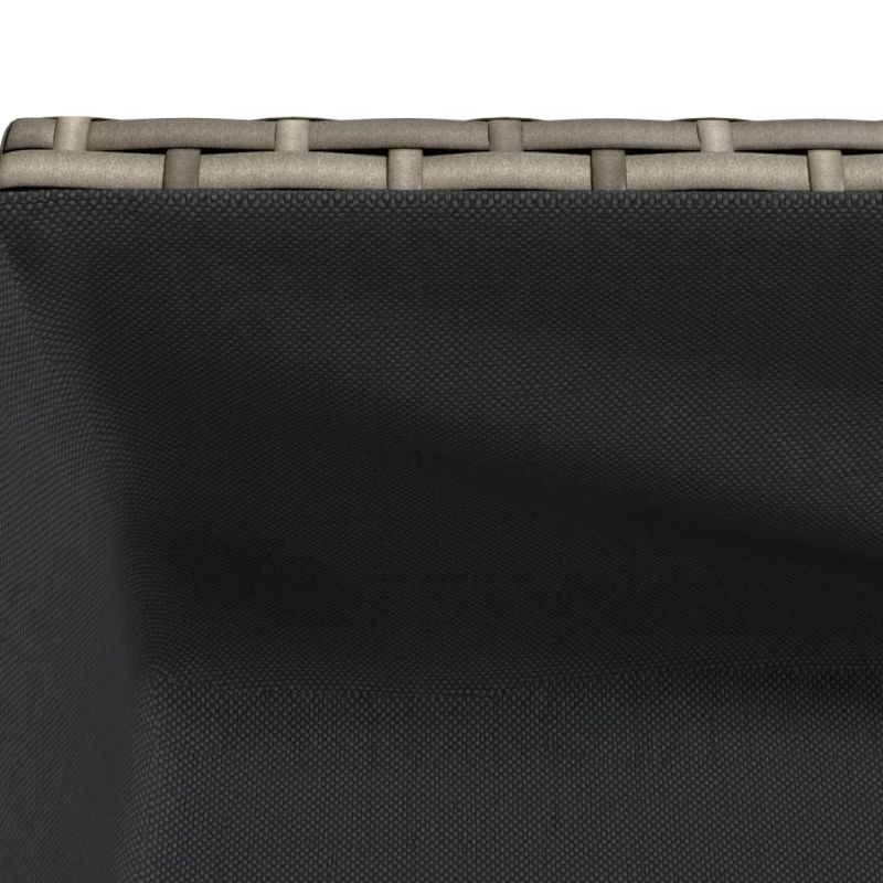 vidaXL dārza puķu kaste ar plauktu, PE rotangpalma, pelēka