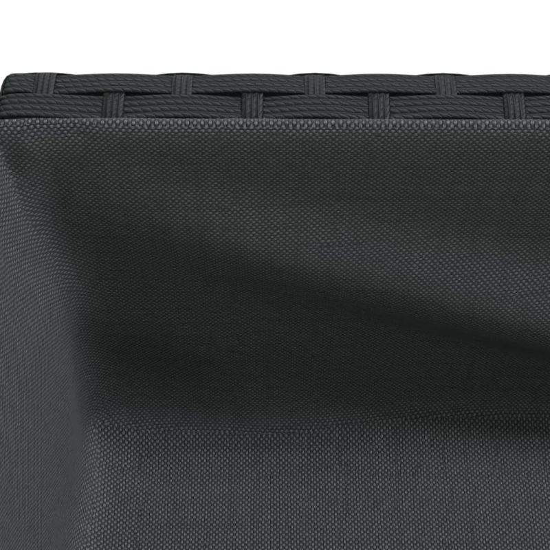 vidaXL dārza puķu kaste ar plauktu, PE rotangpalma, melna