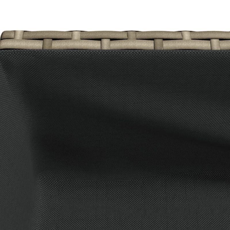 vidaXL dārza puķu kaste ar plauktu, PE rotangpalma, pelēka