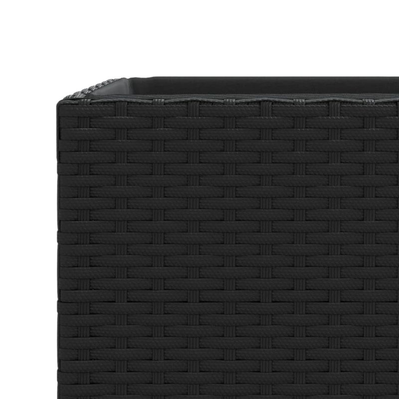 vidaXL dārza puķu kaste, 30x30x60 cm, melna polietilēna rotangpalma