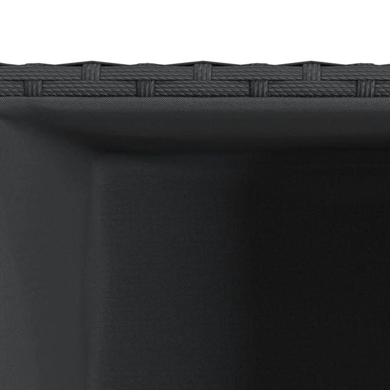 vidaXL dārza puķu kaste, 30x30x60 cm, melna polietilēna rotangpalma