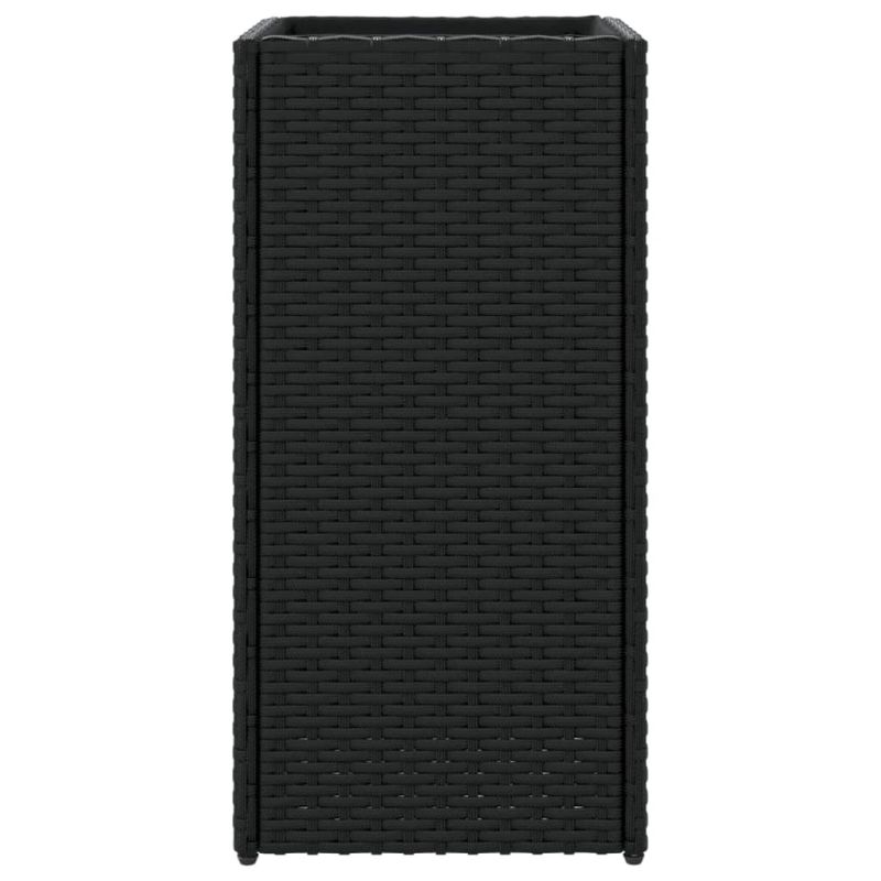 vidaXL dārza puķu kaste, 30x30x60 cm, melna polietilēna rotangpalma
