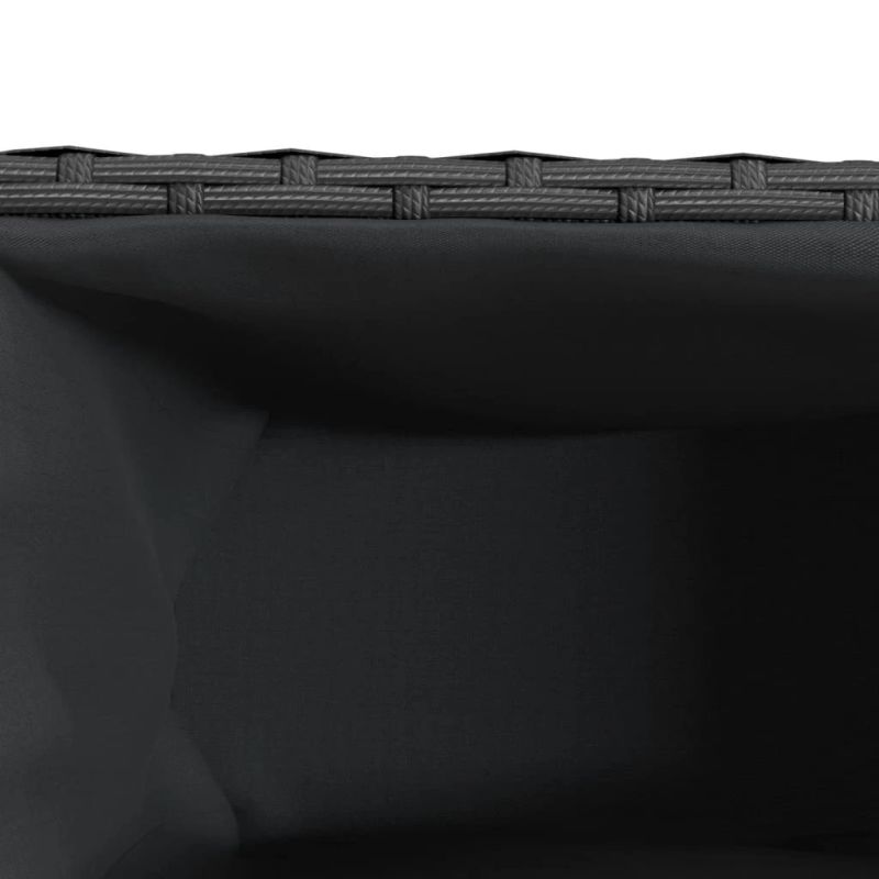 vidaXL dārza puķu kaste, 3 podi, 105x30x32 cm, melna PE rotangpalma