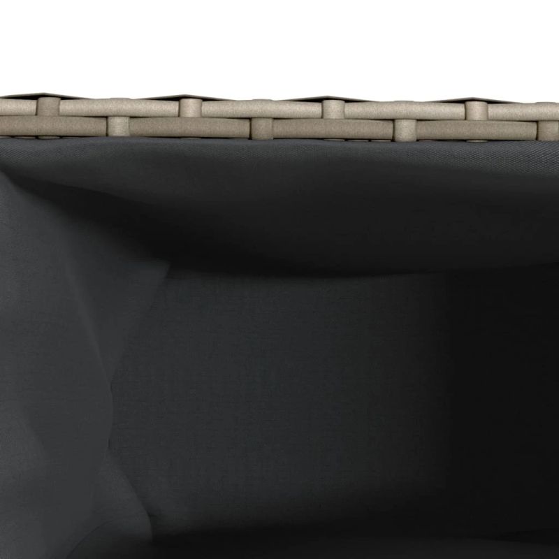 vidaXL dārza puķu kaste, 3 podi, 105x30x32 cm, pelēka PE rotangpalma