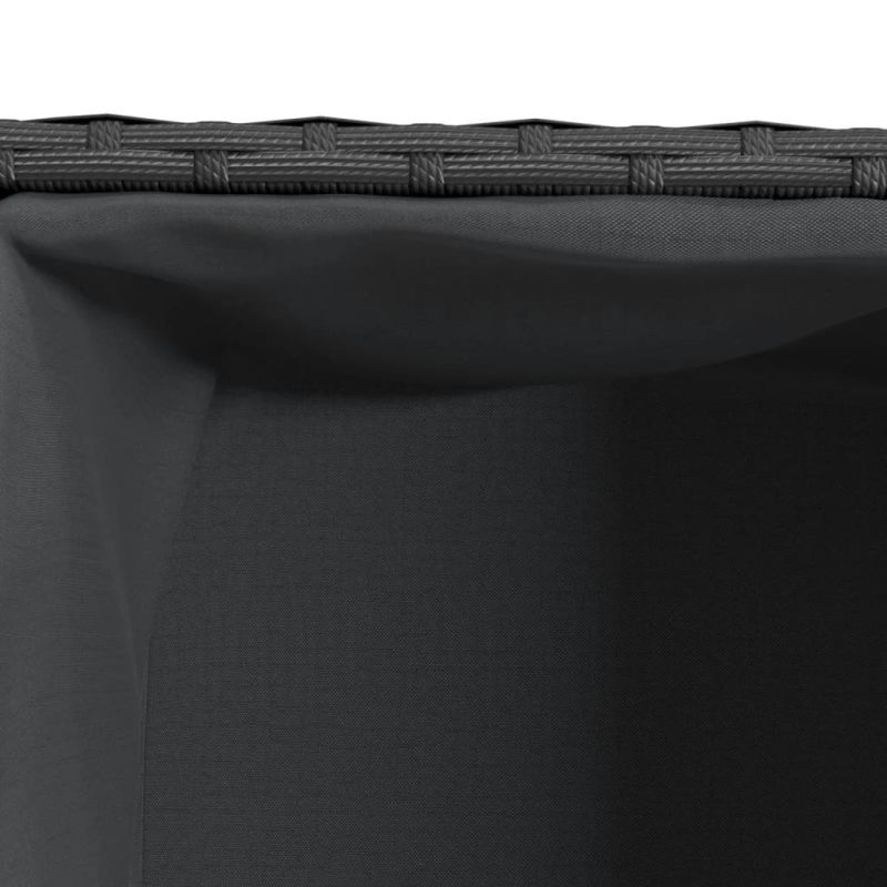 vidaXL dārza puķu kaste, 2 podi, 72x30x32 cm, melna PE rotangpalma