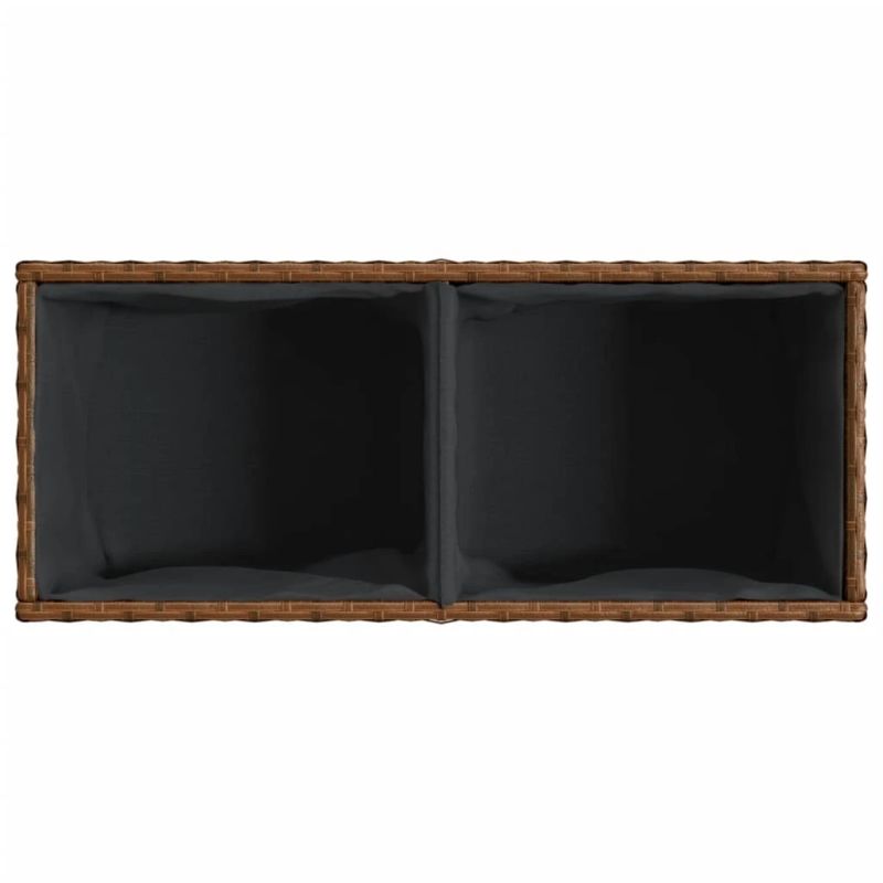 vidaXL dārza puķu kaste, 2 podi, 72x30x32 cm, brūna PE rotangpalma
