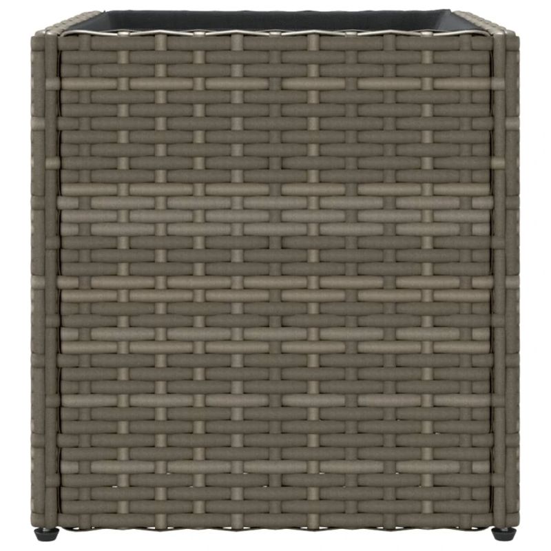 vidaXL dārza puķu kaste, 36x30x32 cm, pelēka polietilēna rotangpalma