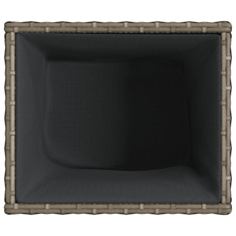 vidaXL dārza puķu kaste, 36x30x32 cm, pelēka polietilēna rotangpalma