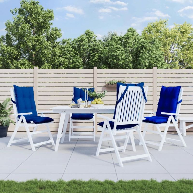 vidaXL dārza krēslu spilveni, 4 gab., spilgti zils oksforda audums