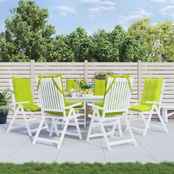 vidaXL dārza krēslu spilveni, 6 gab., spilgti zaļš oksforda audums