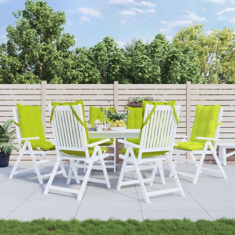 vidaXL dārza krēslu spilveni, 6 gab., spilgti zaļš oksforda audums