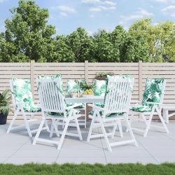 vidaXL krēslu spilveni, 6 gab., lapu apdruka, oksforda audums