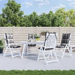 vidaXL dārza krēslu matrači, 4 gab., oksforda audums, pelēkas rūtis