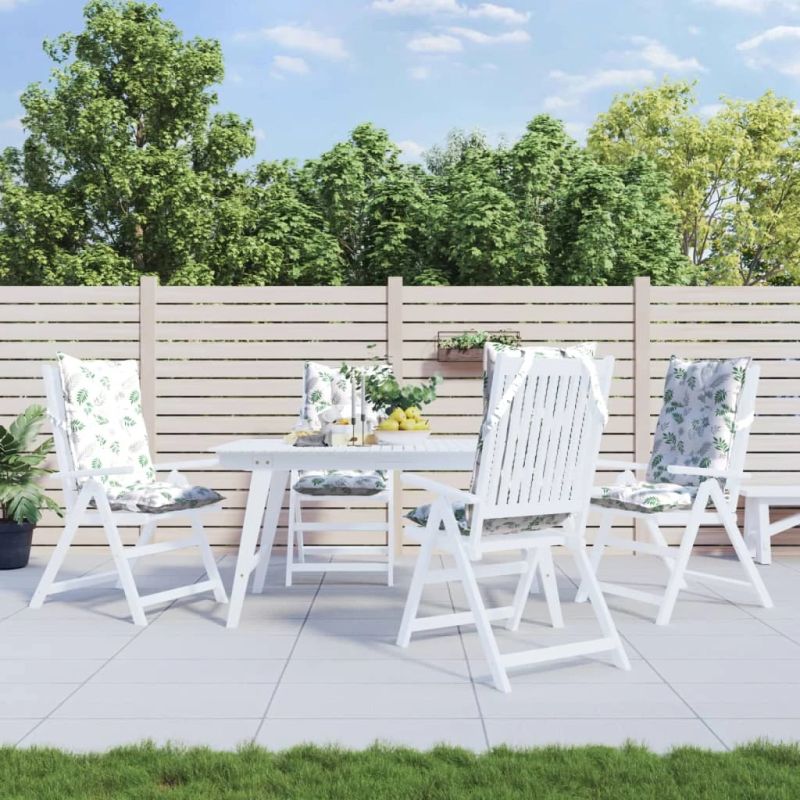 vidaXL krēslu spilveni, 4 gab., lapu apdruka, oksforda audums