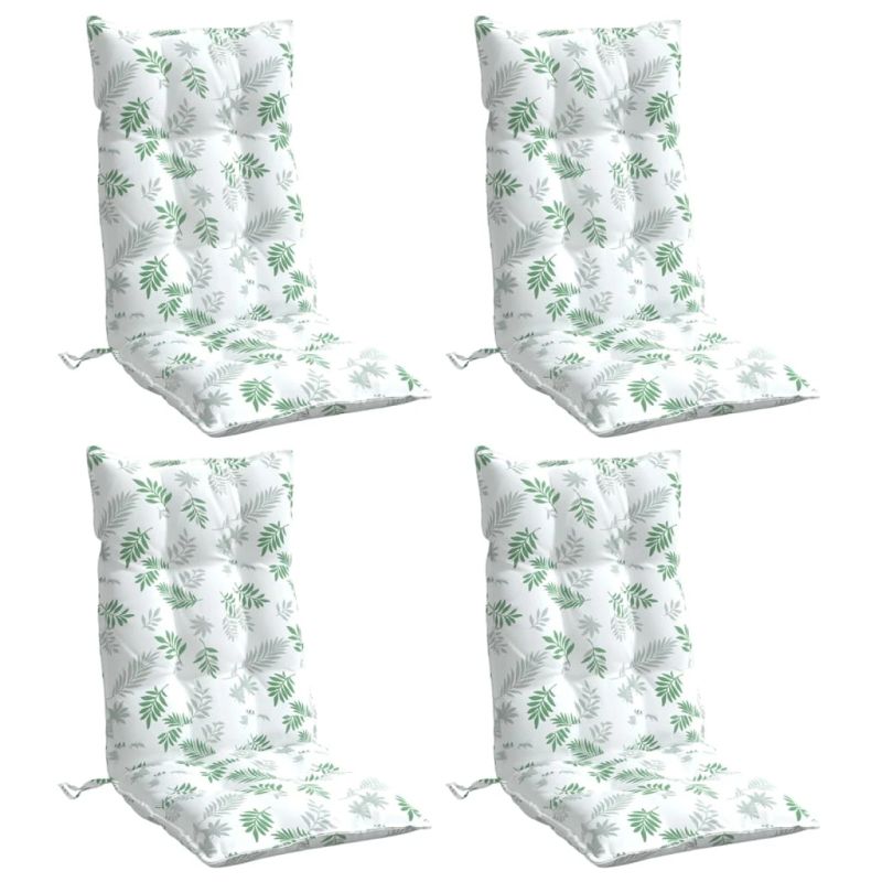 vidaXL krēslu spilveni, 4 gab., lapu apdruka, oksforda audums