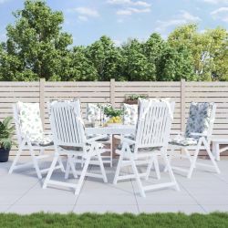 vidaXL krēslu spilveni, 6 gab., lapu apdruka, oksforda audums