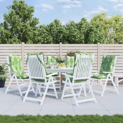 vidaXL krēslu spilveni, 6 gab., lapu apdruka, oksforda audums