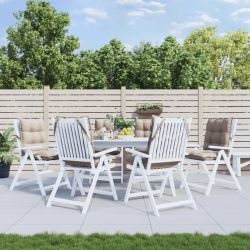 vidaXL dārza krēslu matrači, 6 gab., oksforda audum, pelēkbrūni