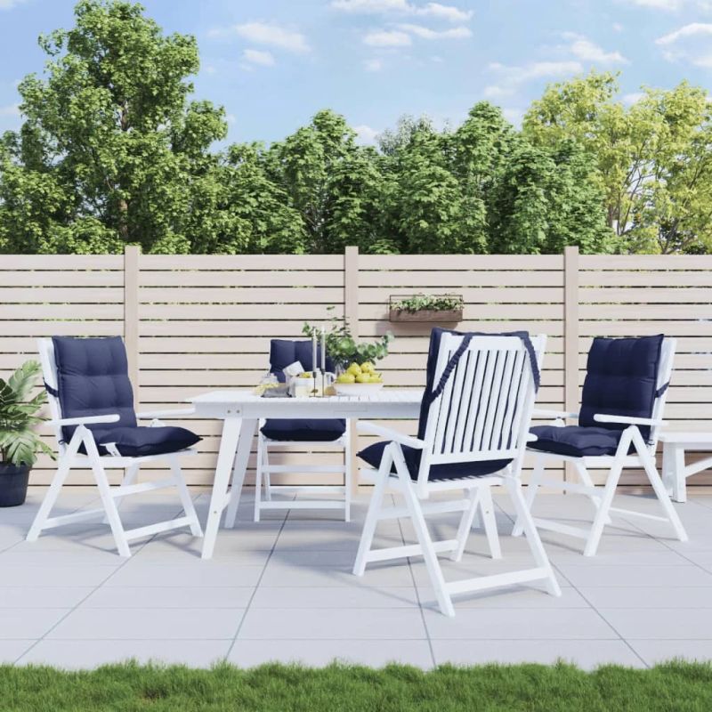 vidaXL dārza krēslu spilveni, 4 gab., tumši zils oksforda audums