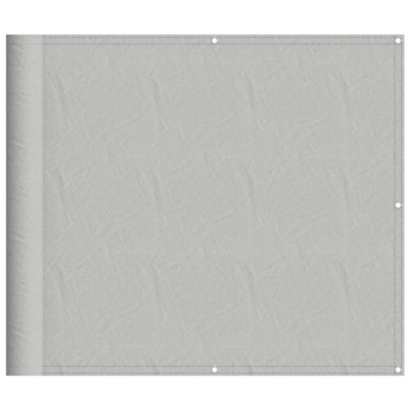vidaXL balkona aizslietnis, gaiši pelēks, 90x600 cm, 100% poliestera