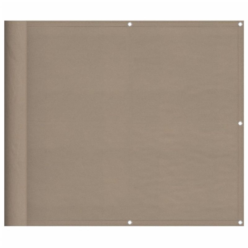 vidaXL balkona aizslietnis, pelēkbrūns, 90x700 cm, 100% poliestera