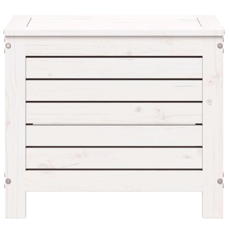 vidaXL dārza kājsoliņš, balts, 62x31,5x52 cm, priedes masīvkoks