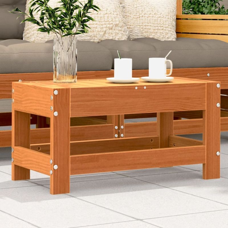 vidaXL dārza kājsoliņš, vaska brūnas, 62x30x32 cm, priedes koks