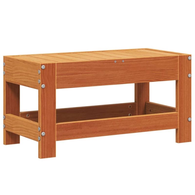 vidaXL dārza kājsoliņš, vaska brūnas, 62x30x32 cm, priedes koks