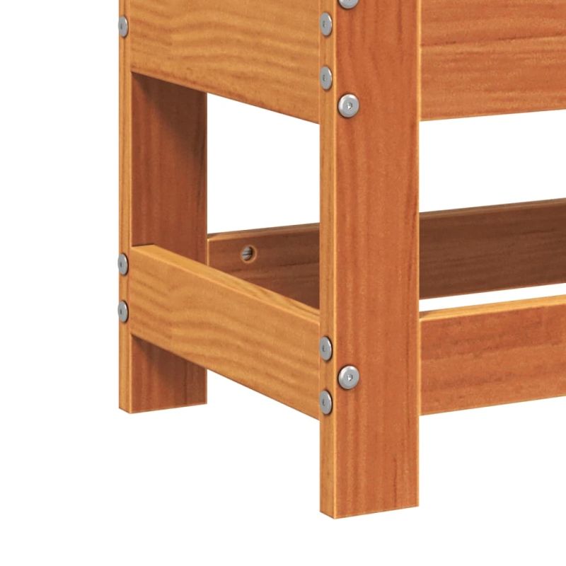 vidaXL dārza kājsoliņš, vaska brūnas, 62x30x32 cm, priedes koks