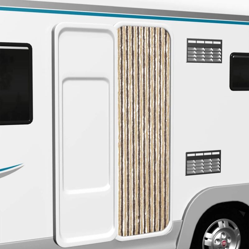 vidaXL kukaiņu aizkars, tumši brūns un bēšs, 56x200 cm, šenils