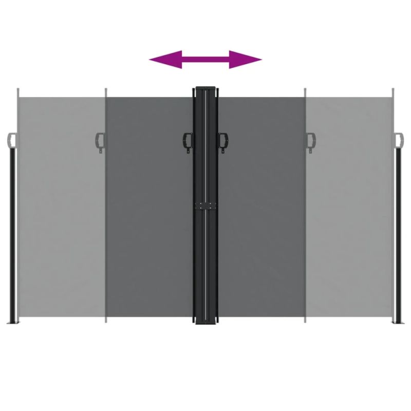 vidaXL izvelkama sānu markīze, melna, 200x600 cm