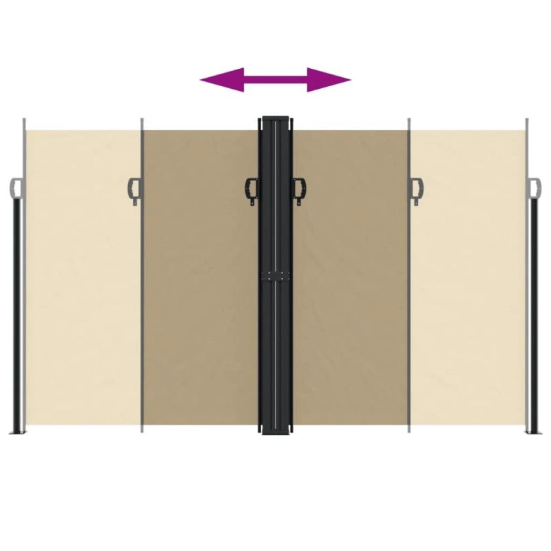 vidaXL izvelkama sānu markīze, bēša, 200x600 cm