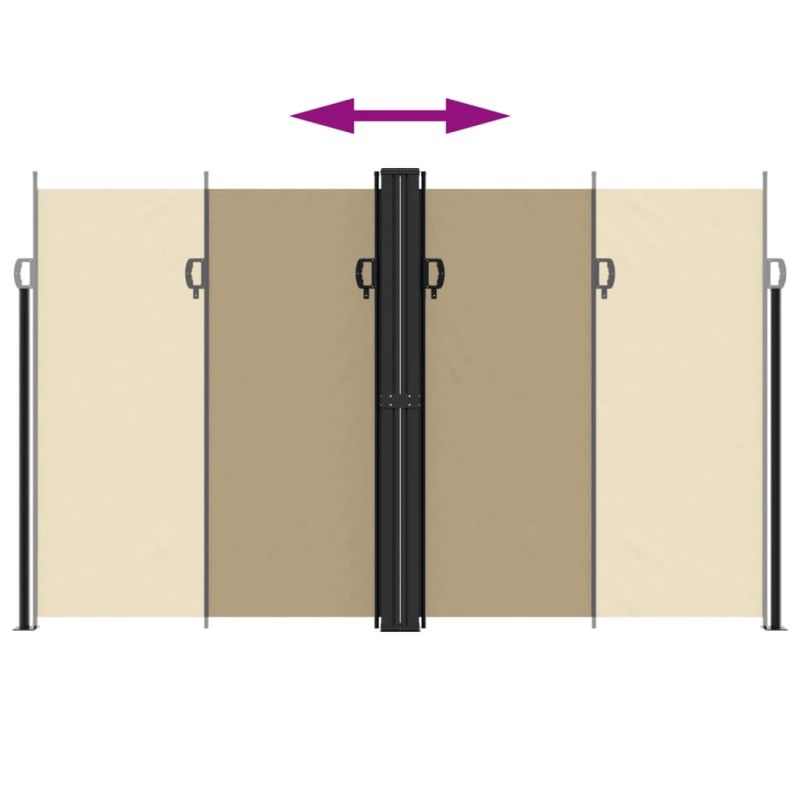 vidaXL izvelkama sānu markīze, bēša, 200x1200 cm