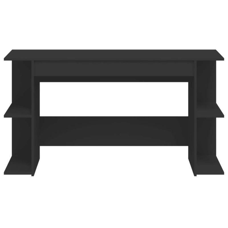 vidaXL rakstāmgalds, melns, 140x50x75 cm, inženierijas koks