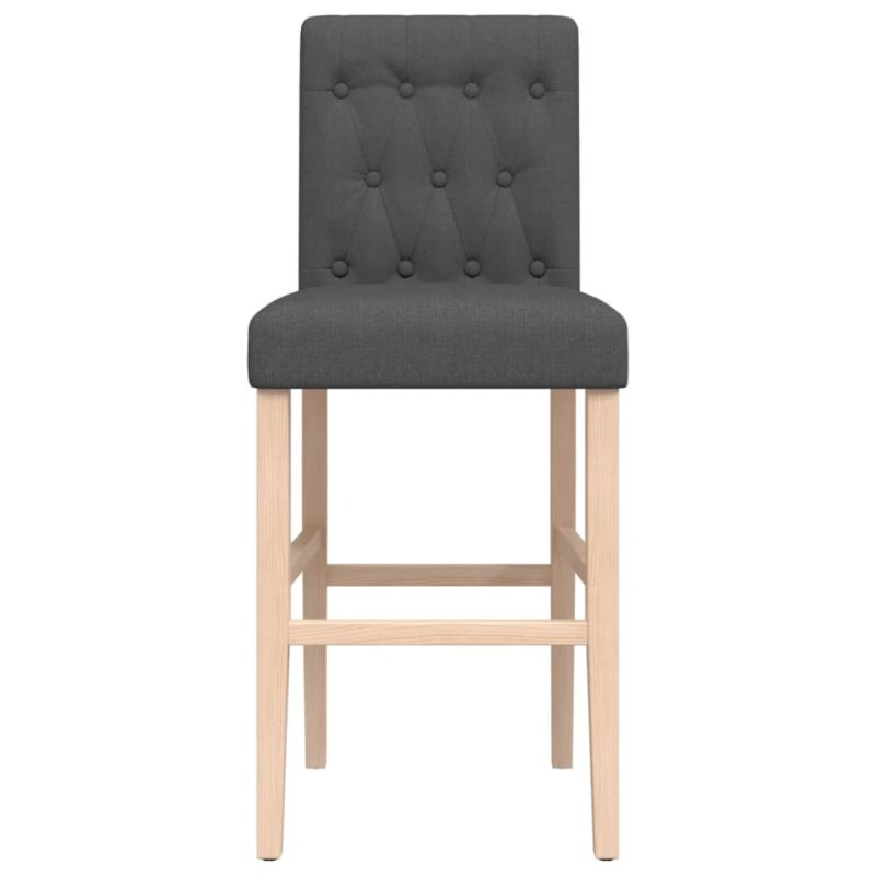 vidaXL bāra krēsli, 2 gab., masīvs gumijkoks un audums