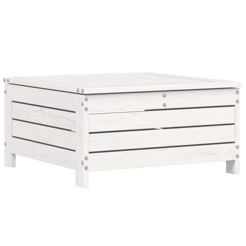 vidaXL 10-daļīgs dārza dīvānu komplekts, balts priedes masīvkoks