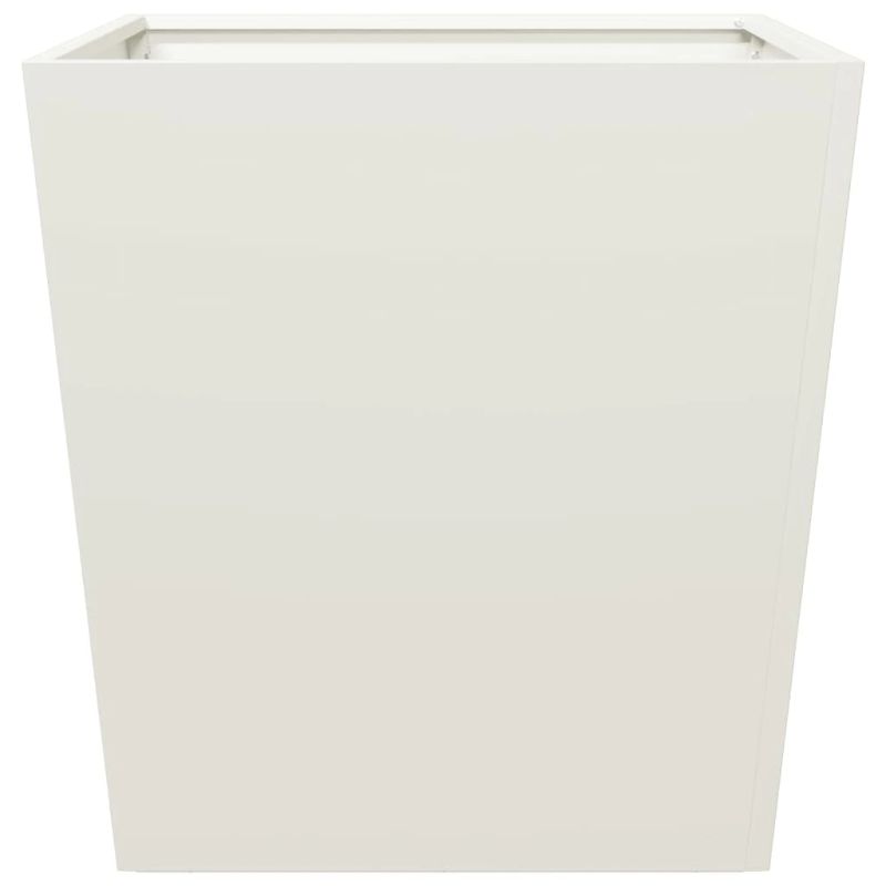 vidaXL dārza puķu kaste, balta, 50x50x50 cm, tērauds