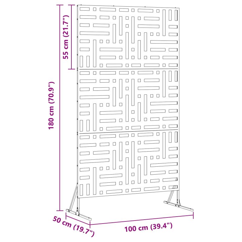 vidaXL Privātuma ekrāns Balts 100 x 50 x 180 cm Tērauds