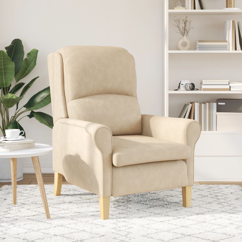 vidaXL atpūtas krēsls Krēmkrāsa 76 x 94 x 102 cm Mikrošķiedra