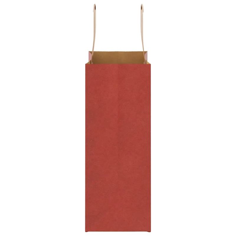 vidaXL papīra maisiņi 50 gab. ar rokturiem, sarkani, 21x11x28 cm