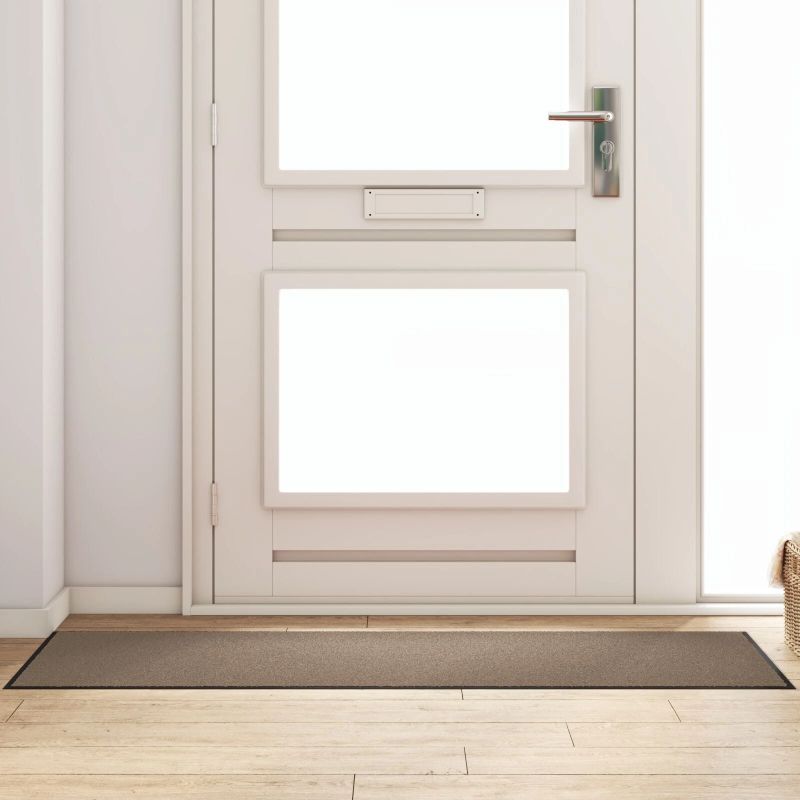 vidaXL Durvju paklājs Cits Bežs un melns 60 x 180 cm