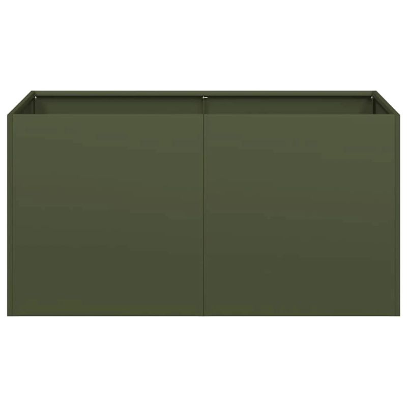 vidaXL puķu kaste, olīvzaļa, 80x40x40 cm, auksti velmēts tērauds