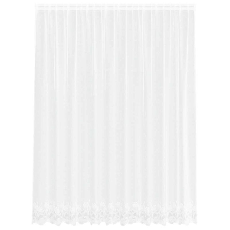 vidaXL Mežģīņu aizkars ar aizkariem Balts 220 x 300 cm Poliesters