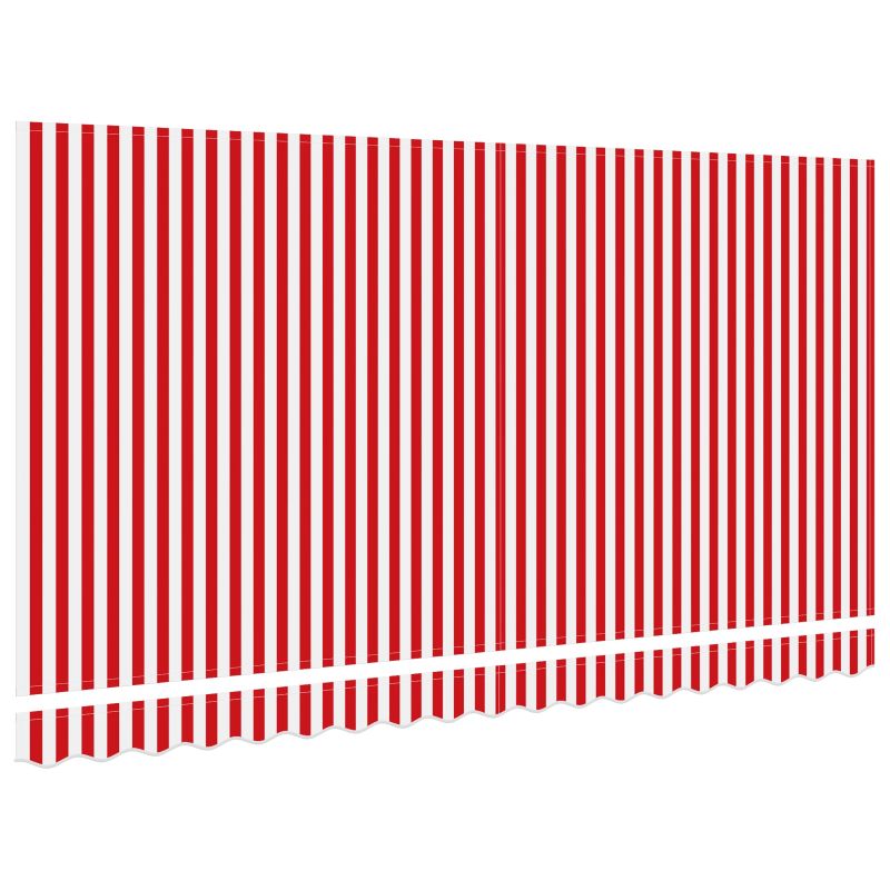 vidaXL Markīzes rezerves audums Sarkana un balta 380 x 195 cm