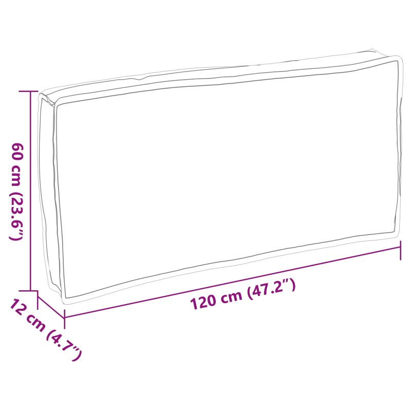 vidaXL Spilvens Krēmkrāsa 120 x 60 x 12 cm Oksforda audums