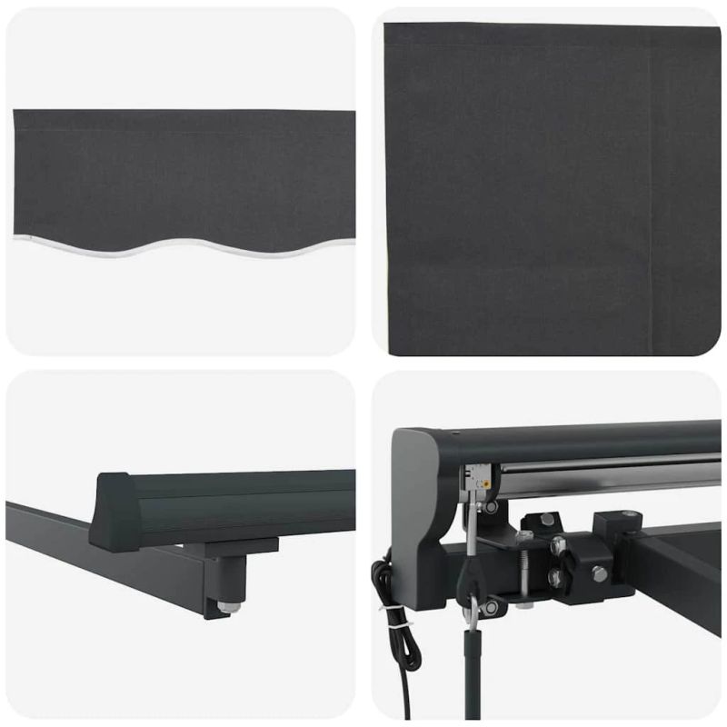 vidaXL Izvelkams jumtiņš Antracīts 350 x 250 cm