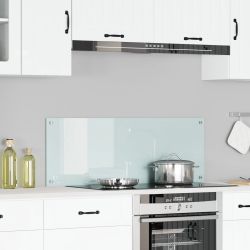 vidaXL Virtuves aizsargpanelis Balts 110 x 40 cm rūdīts stikls